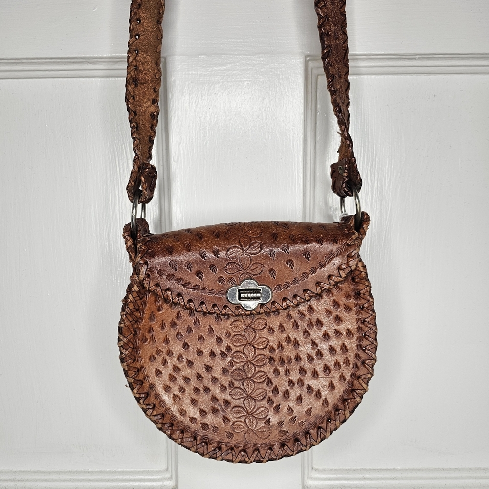VTG 70s Tooled Leather Bag